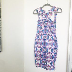 Iridescent cut out bodycon dress